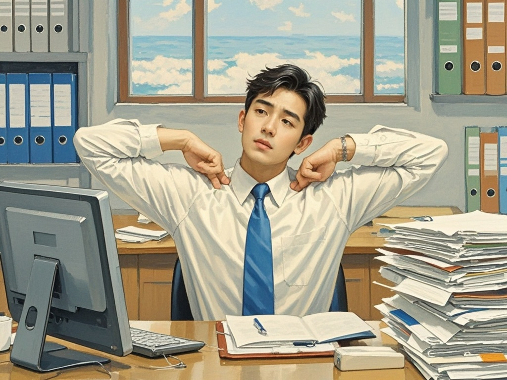 长期伏案工作者怎样用三个小动作舒缓肩颈疼痛