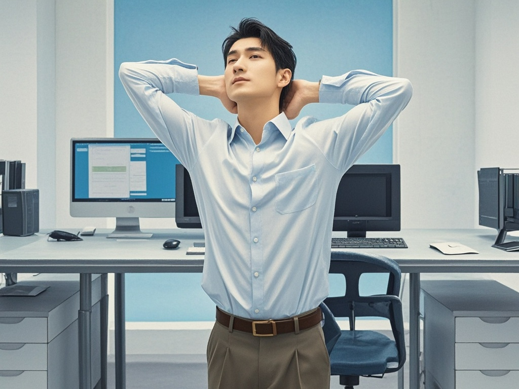 长期伏案工作者怎样做简易颈部伸展操