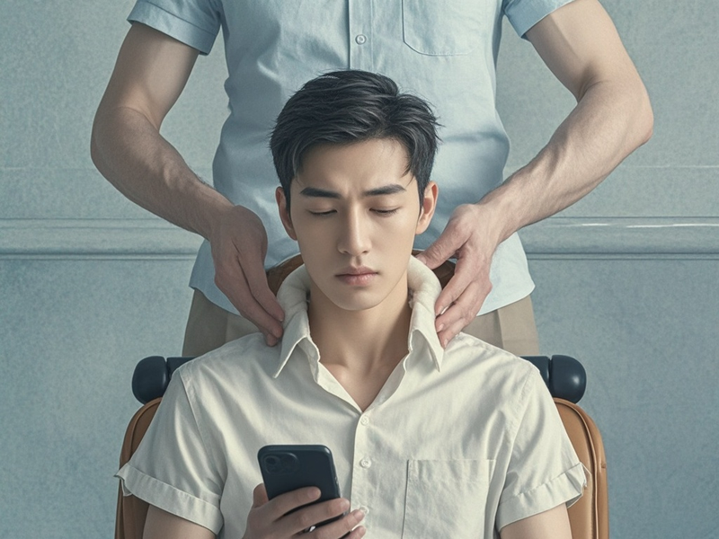 长期低头看手机怎样用颈部按摩减轻颈椎压力