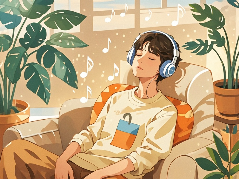 当感觉焦虑不安时听舒缓音乐可有效调节情绪