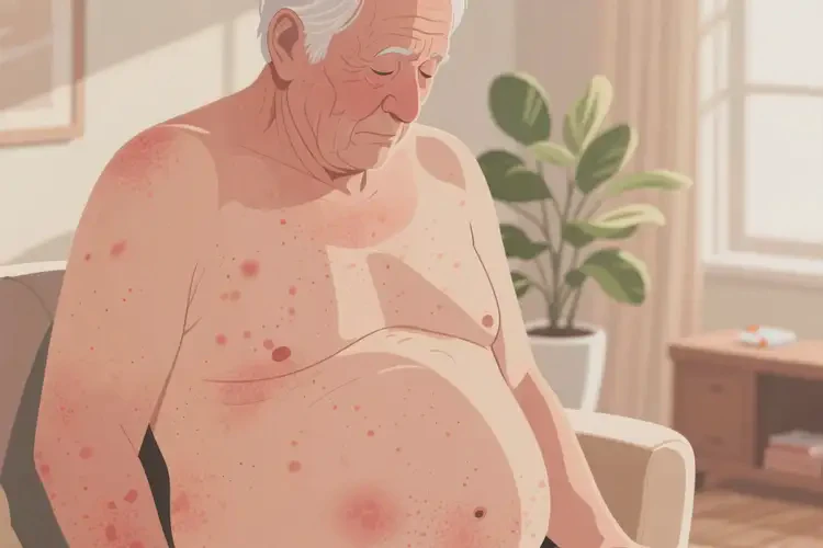 老年人肚子上有濕疹能自愈嗎(圖1)