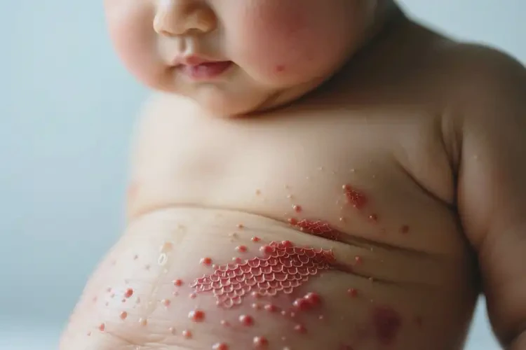 小孩肚子上出湿疹会自己好吗(图4)