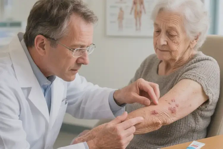 高齡老人手臂上的濕疹怎么治(圖3)