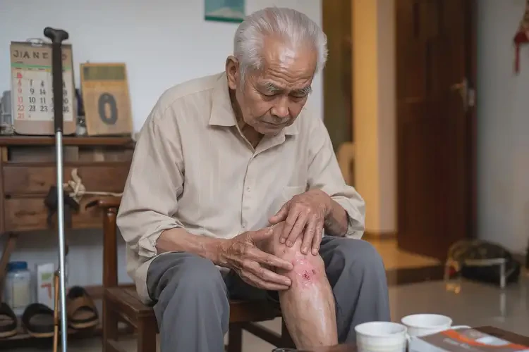 老年人小腿上的濕疹是怎么引起的(圖2)