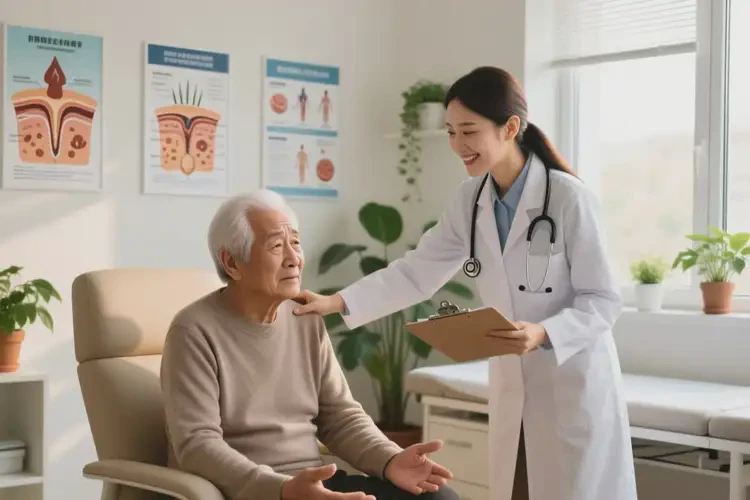 老年人手上偶爾長(zhǎng)濕疹治療方法(圖1)