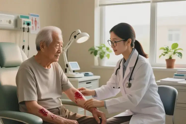 老年人手臂出現濕疹能夠治愈嗎(圖2)