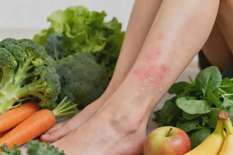 女性小腿上長濕疹有什么吃了不好(圖1)