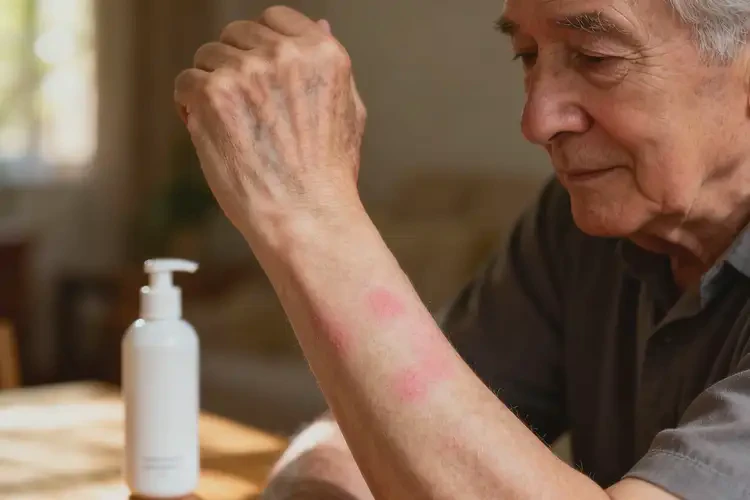 老年人手臂偶爾長濕疹能自愈嗎(圖1)