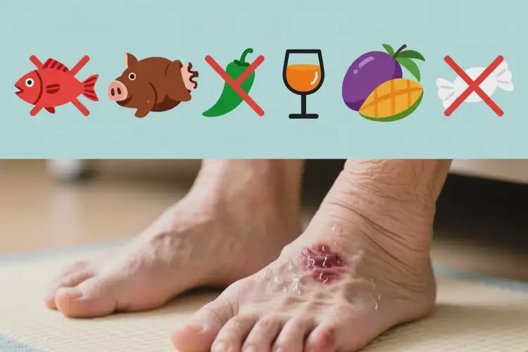 老年人腳上容易長濕疹有什么要少吃的(圖1)