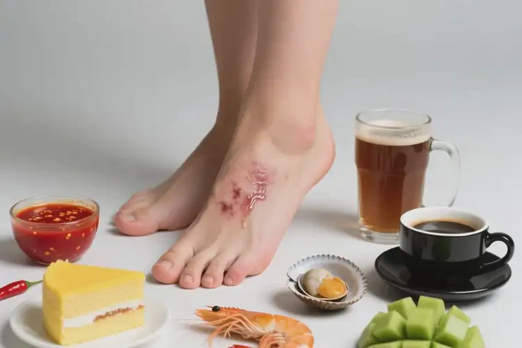 女人腳上經(jīng)常長(zhǎng)濕疹哪些食物要避免(圖1)
