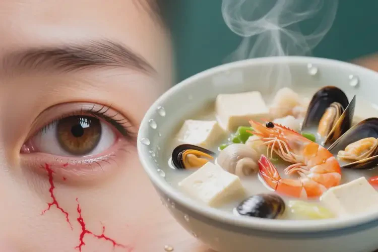 眼睛有紅血絲喝海鮮豆腐湯可以下火嗎(圖4)