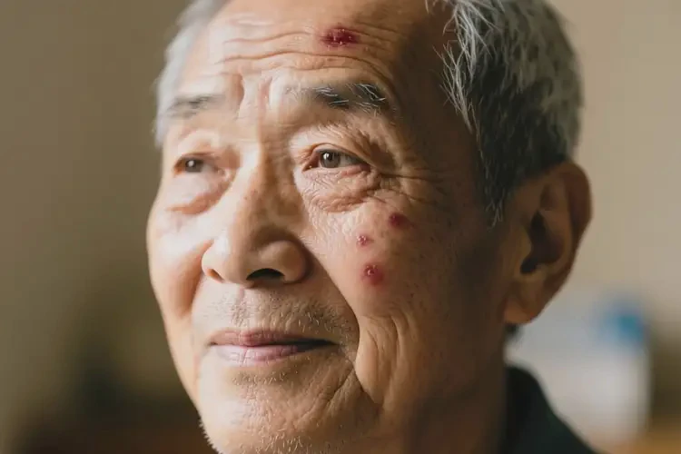 老年人臉上偶爾起濕疹會自己好嗎(圖1)