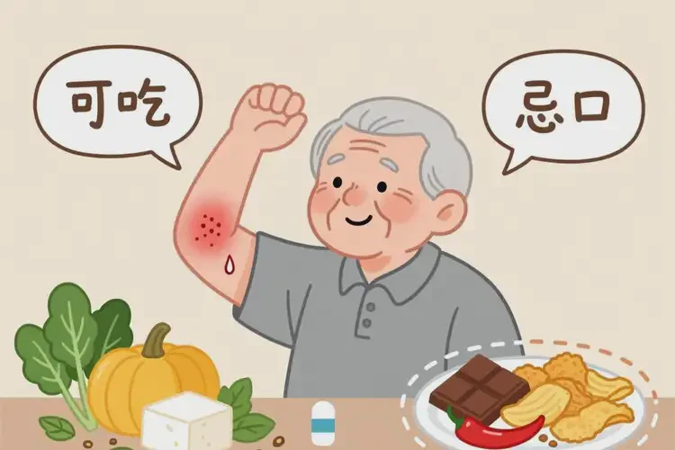老年人手臂上容易起濕疹有哪些要特別忌口(圖1)
