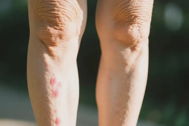 老年人小腿上出現(xiàn)濕疹康復(fù)的全過程(圖1)