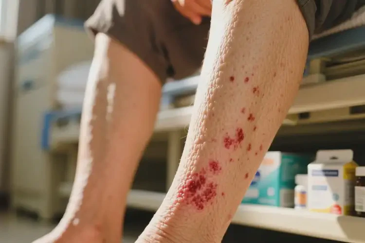 老年人小腿上出現(xiàn)濕疹康復(fù)的全過程(圖4)