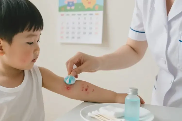 小儿手臂上有湿疹治疗方法(图1)