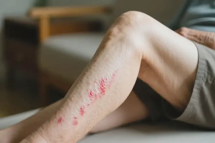 老年人小腿上容易起濕疹不管它會自己好嗎(圖1)