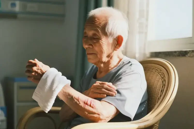高齡老人手臂上經(jīng)常長(zhǎng)濕疹不管它會(huì)自己痊愈嗎(圖1)