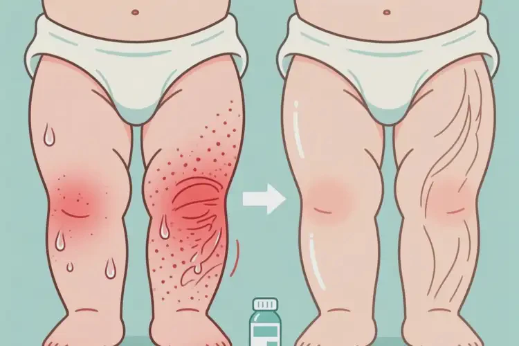 嬰幼兒大腿上起濕疹可不可以自愈(圖1)