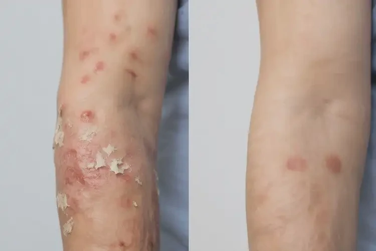 老年人手臂上有濕疹怎么算是痊愈(圖3)