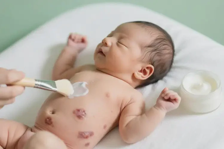 新生兒肚子的濕疹怎么治(圖2)