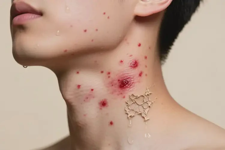 男生脖子上出現(xiàn)濕疹不管它會自己自愈嗎(圖2)