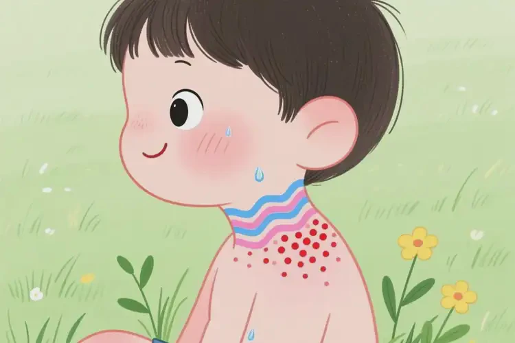 少兒脖子長濕疹康復(fù)的全過程(圖2)