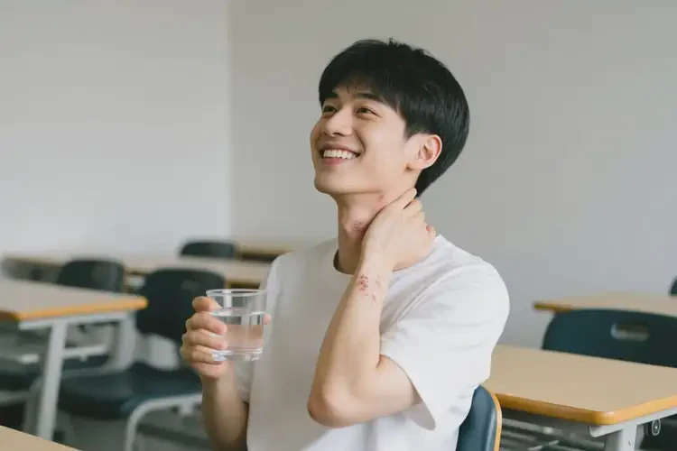 大学生脖子上出现湿疹能够彻底治愈吗(图1)