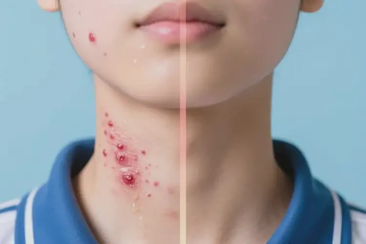 中学生脖子长湿疹不管它会自己痊愈吗(图1)