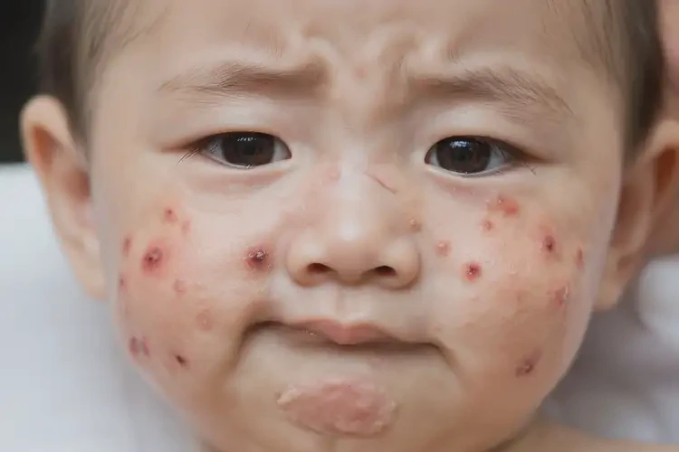 小兒面部經(jīng)常長濕疹能自愈嗎(圖4)