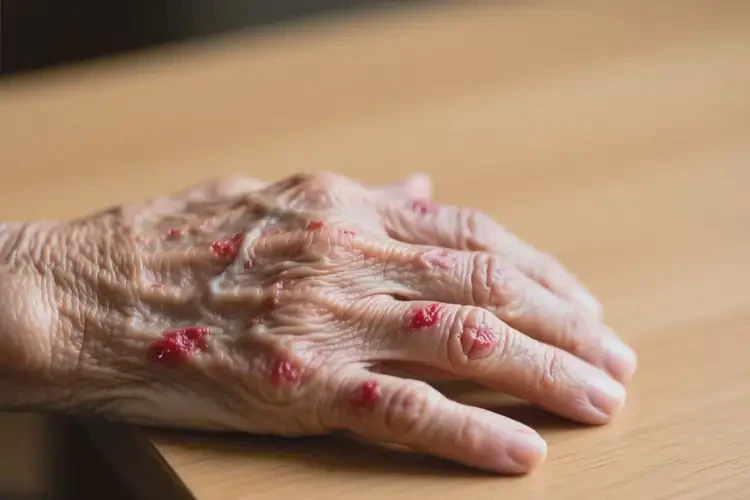 高齡老人手上起濕疹康復(fù)的全過程(圖4)