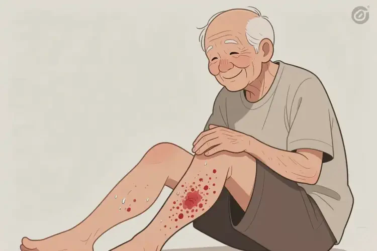 老人小腿上長濕疹不管它會自己自愈嗎(圖2)