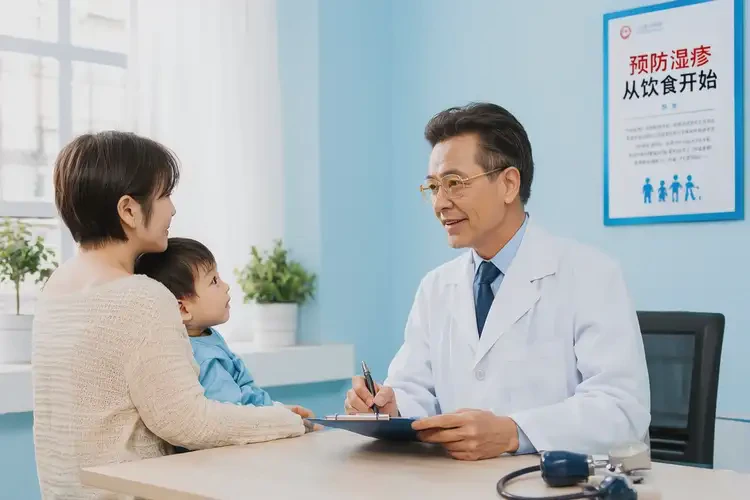 孩子手臂偶爾長濕疹康復后需要忌口多久(圖1)