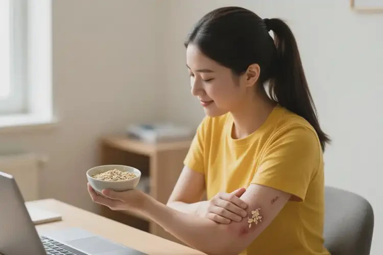 大學(xué)生手臂上有濕疹治療方法(圖1)