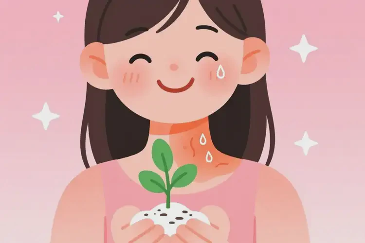 女生脖子長濕疹能不能自愈(圖1)