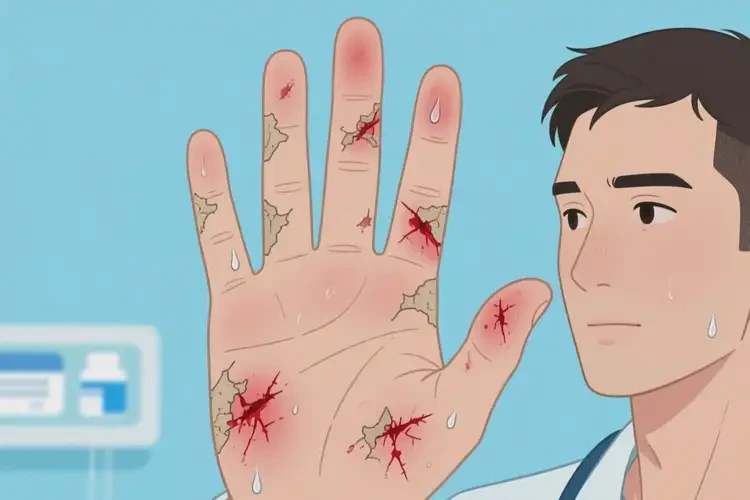 男性手上長濕疹可不可以徹底自愈(圖2)