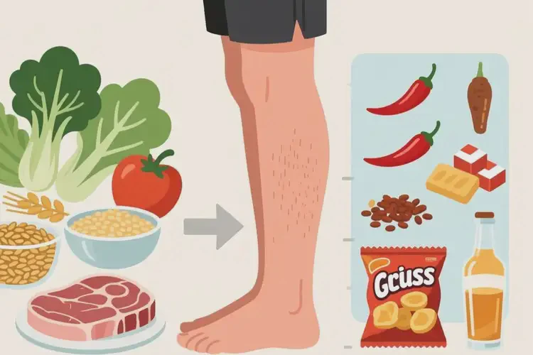 男性小腿上容易起濕疹后不可以吃哪些食物(圖4)