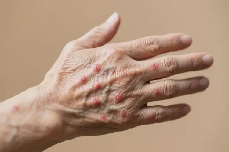 老年人身上偶尔长湿疹可不可以自愈(图1)