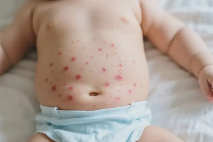 寶寶肚子上起濕疹不管它會(huì)自己痊愈嗎(圖2)