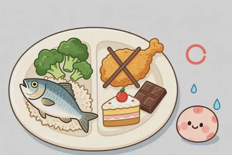 臉上容易長(zhǎng)濕疹后不能吃哪些食物(圖1)