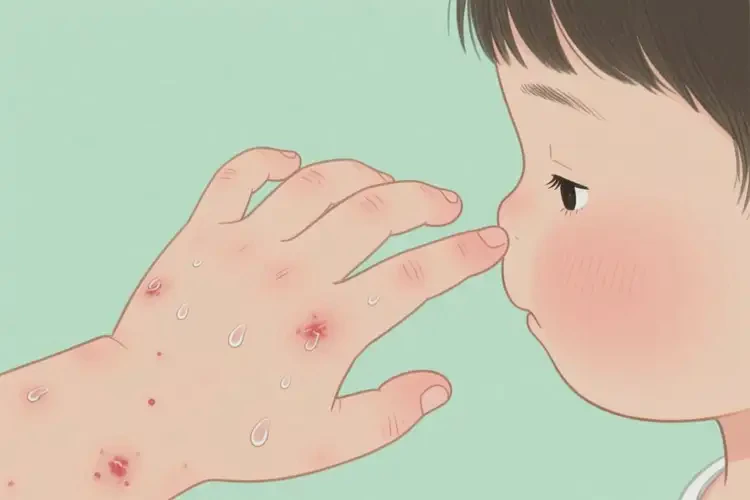 小孩手上偶尔起湿疹会自己好吗(图1)