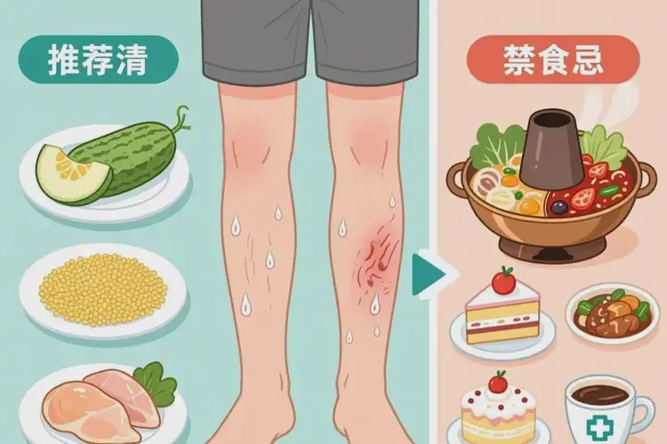男性小腿上容易起濕疹后不可以吃哪些食物(圖1)