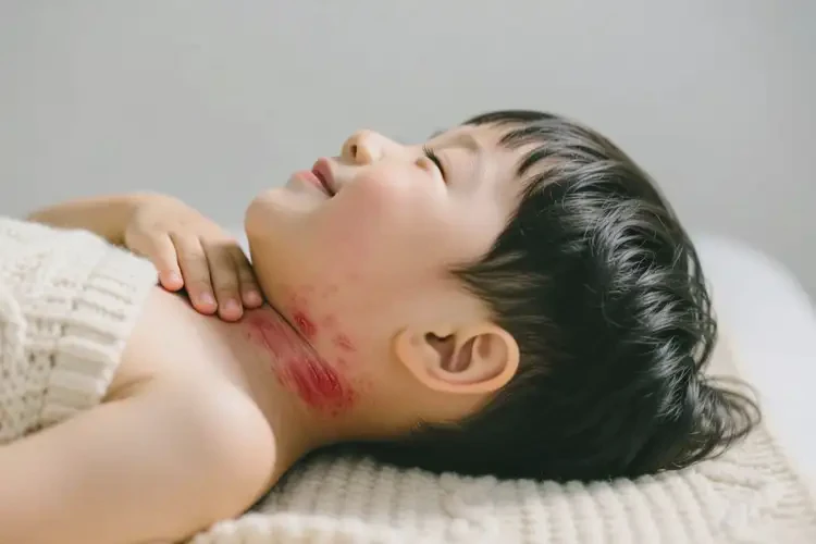 少兒脖子長濕疹康復(fù)的全過程(圖3)