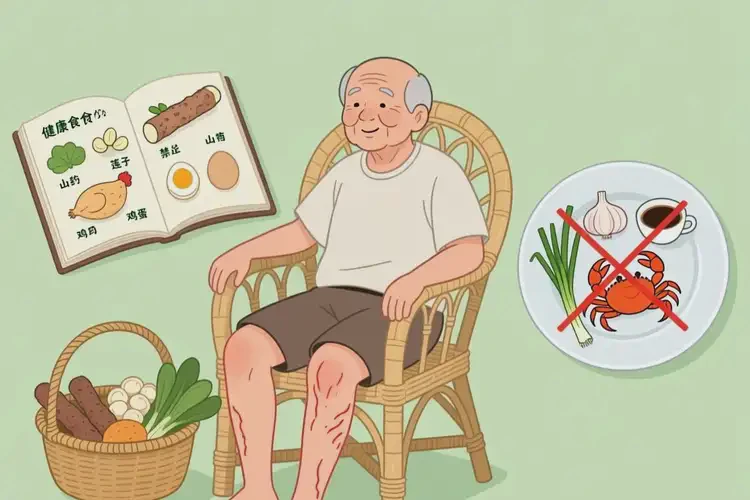 老人大腿有濕疹后不可以吃哪些食物(圖1)