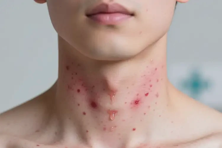 男生脖子上出現(xiàn)濕疹不管它會自己自愈嗎(圖4)