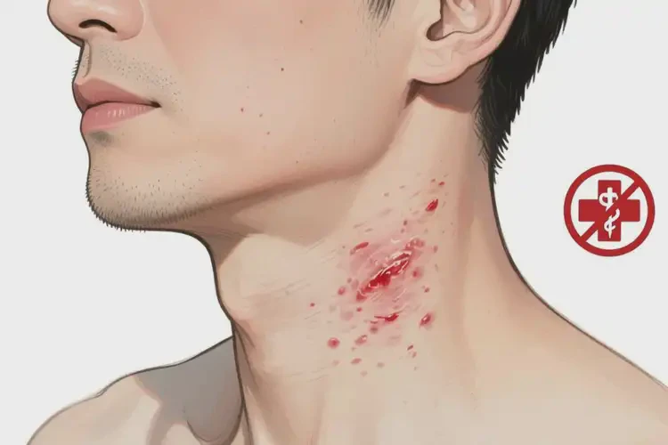 男性脖子上偶爾起濕疹不管它會(huì)自己痊愈嗎(圖1)