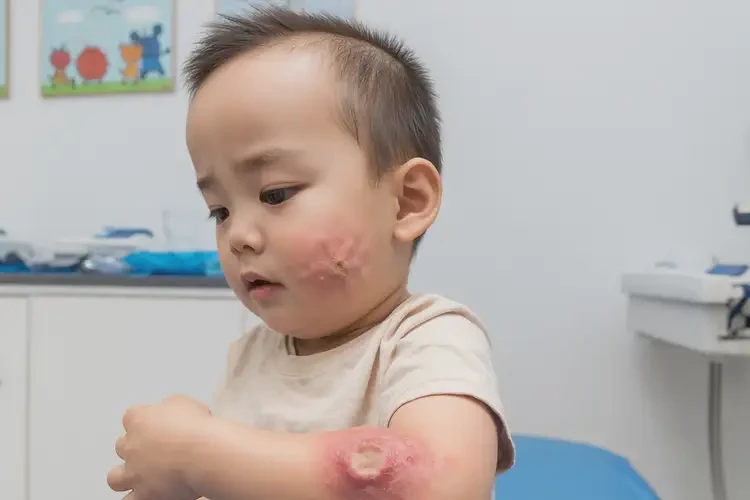 幼儿手臂上偶尔长湿疹康复的全过程(图4)