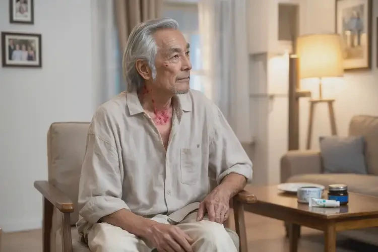 老年人脖子上容易長濕疹不管它會自己痊愈嗎(圖1)