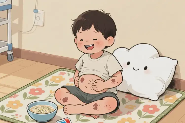 孩子肚子上起濕疹能徹底自愈嗎(圖1)