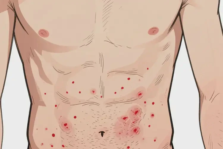 青年人肚子偶尔长湿疹不管它会自己自愈吗(图2)